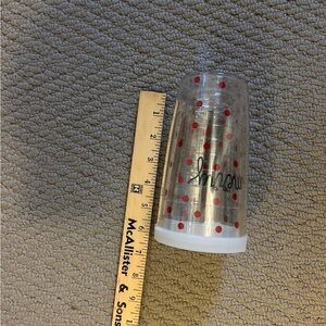 Clear Tumbler with Red Polka Dots